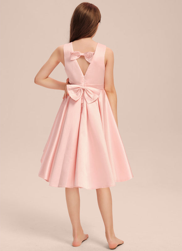 Robe Asymétrique Satinée Rose - gallery 3