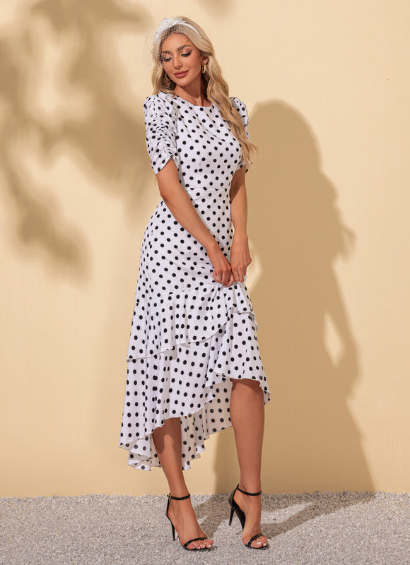 Robe Asymétrique À Pois Chic - gallery 6