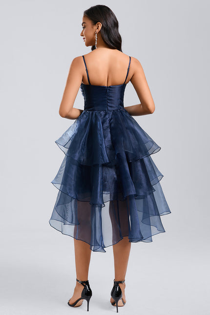 Robe Asymétrique De Bal En Organza - gallery 4