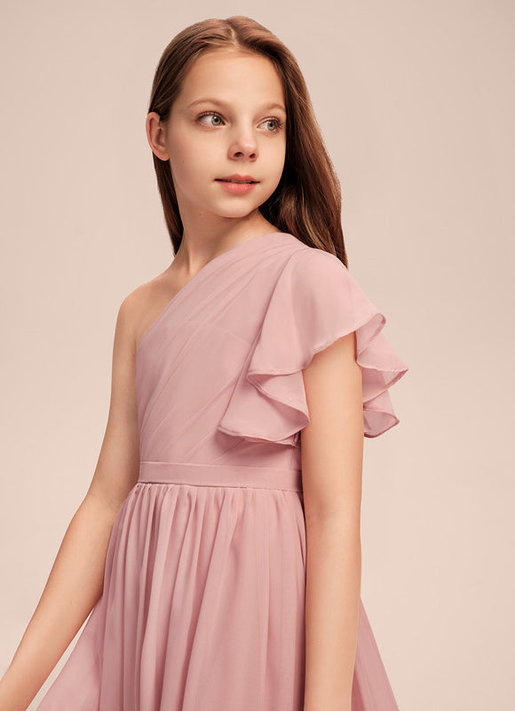 Robe Asymétrique En Mousseline Légère - gallery 2