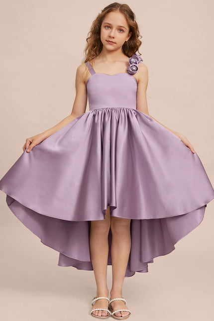 Robe Asymétrique Satin Lilas 3D - gallery 2