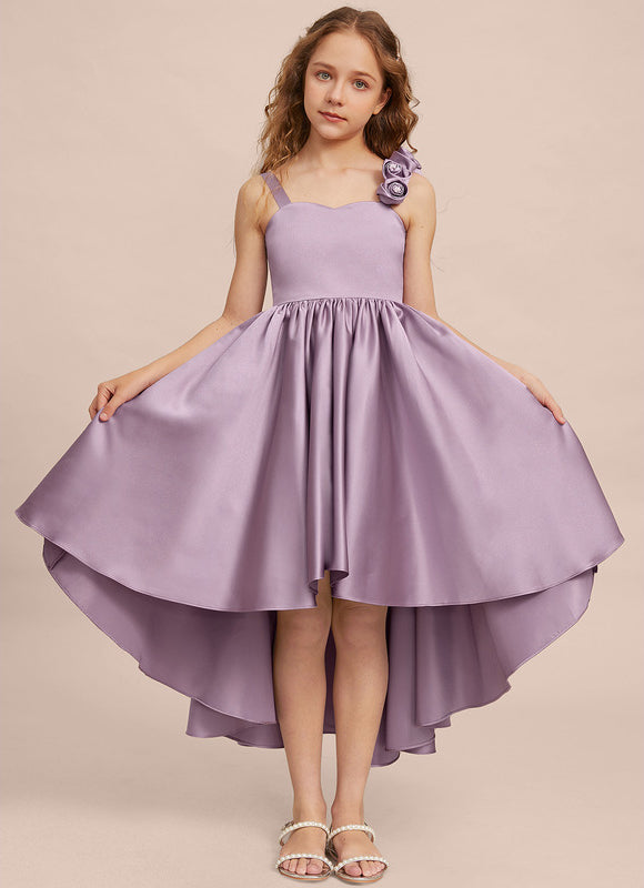 Robe Asymétrique Satin Lilas 3D - gallery 2