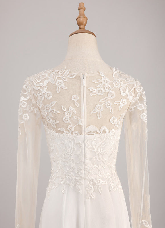 Robe Asymétrique En Dentelle Délicate - gallery 6