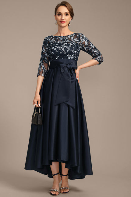 Robe Asymétrique Satinée Florale - gallery 3