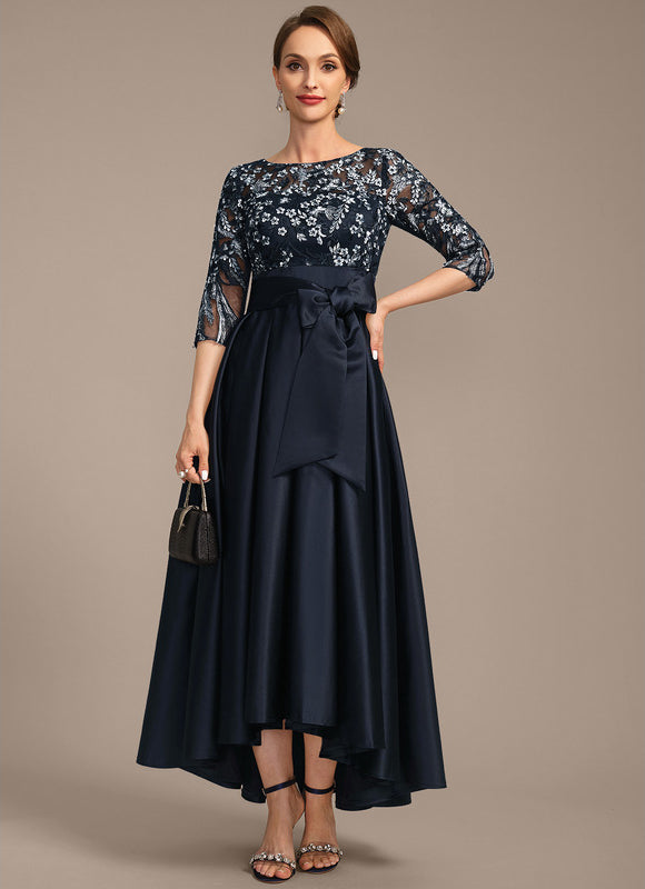 Robe Asymétrique Satinée Florale - gallery 3