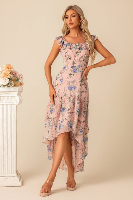 Robe Asymétrique Sirène Florale - gallery 9