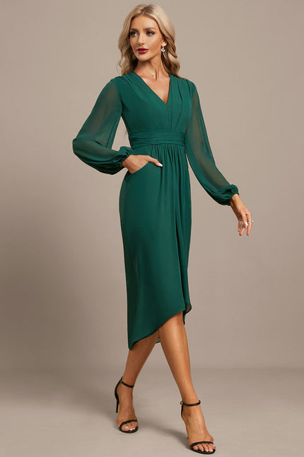 Robe Asymétrique Vert Émeraude Élégante - gallery 1