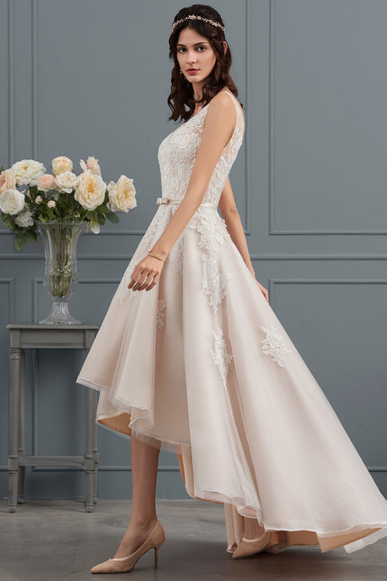 Robe Asymétrique Satinée Écrue - gallery 2
