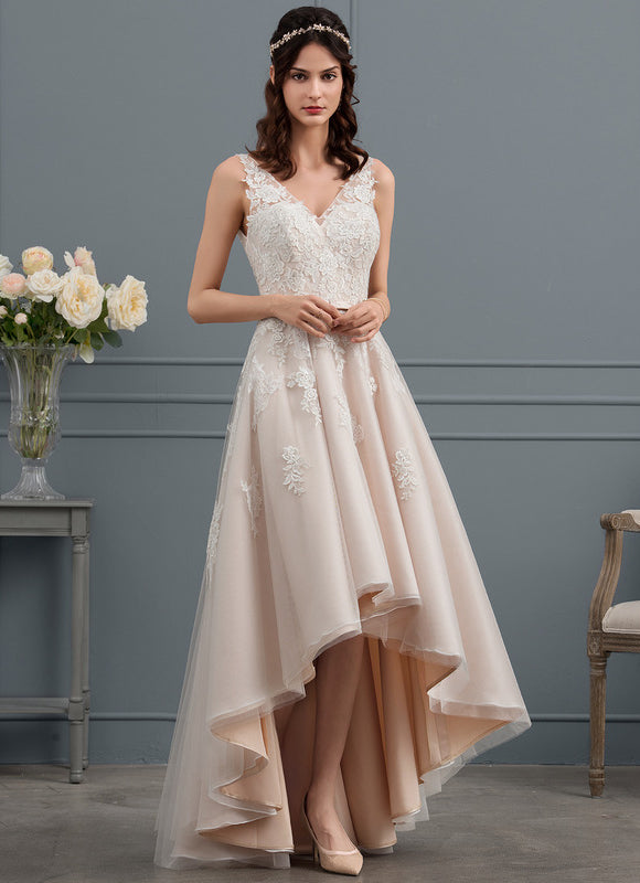 Robe Asymétrique Satinée Écrue - gallery 3
