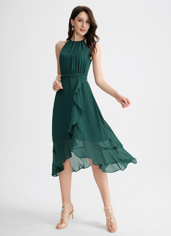 Robe Asymétrique Flottante Émeraude - gallery 5