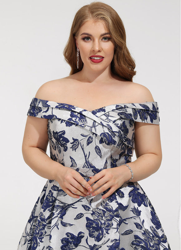 Robe Asymétrique Fleurie Satinée - gallery 9
