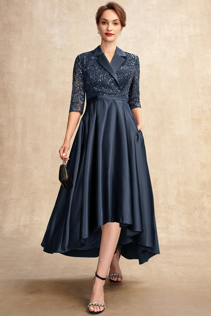 Robe Asymétrique Satinée Nuit