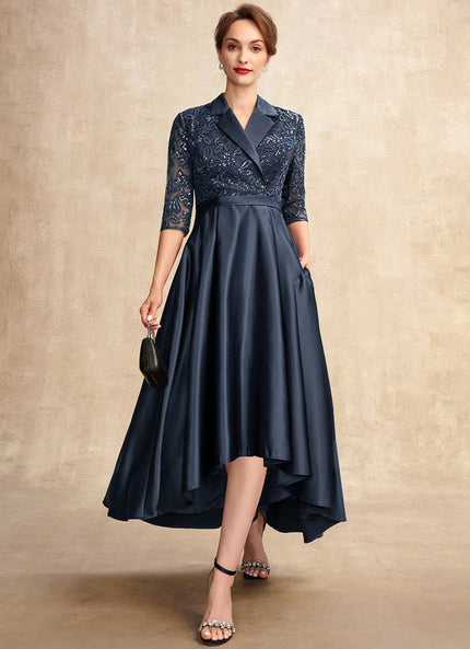 Robe Asymétrique Satinée Nuit