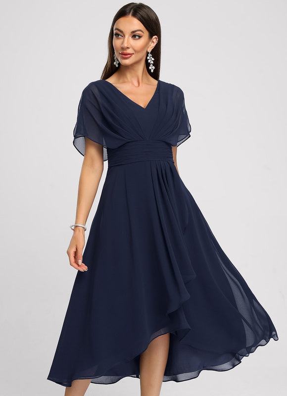 Robe Asymétrique Fluide Vert Pâle
