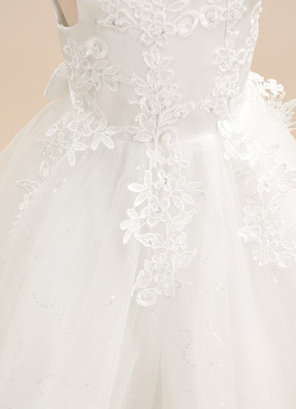 Robe Asymétrique Tulle Blanche - gallery 8