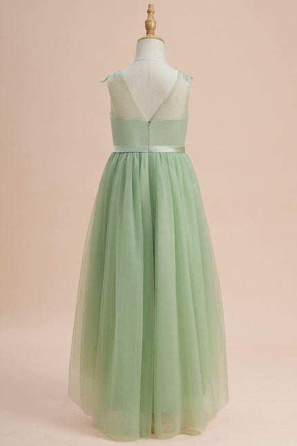 Robe Asymétrique Enfant Tulle Floral - gallery 3