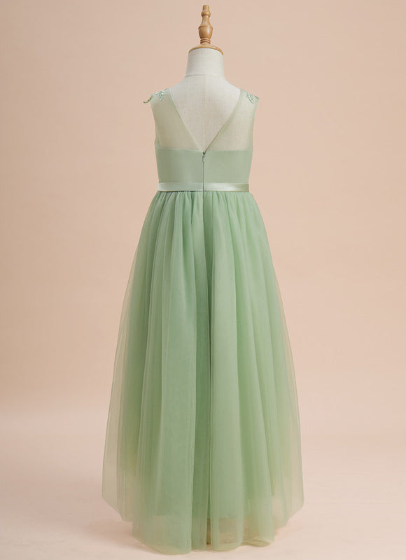 Robe Asymétrique Enfant Tulle Floral - gallery 3