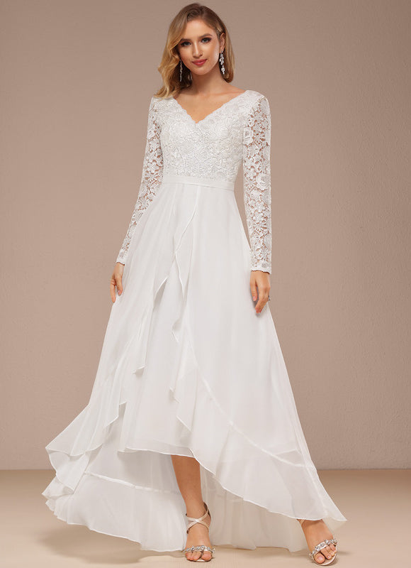 Robe Asymétrique Élégante Dentelle