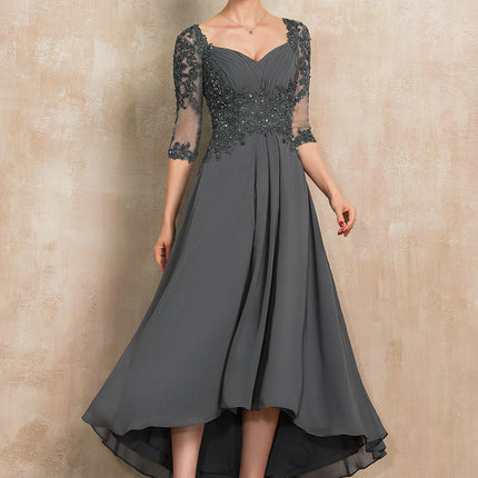 Robe Asymétrique Mousseline Bleu Profond