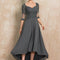 Robe Asymétrique Mousseline Bleu Profond