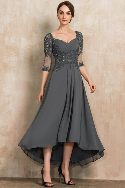 Robe Asymétrique Mousseline Bleu Profond