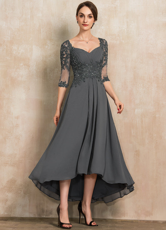 Robe Asymétrique Mousseline Bleu Profond