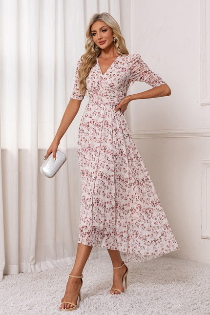 Robe Longue Asymétrique Fleurie - gallery 2