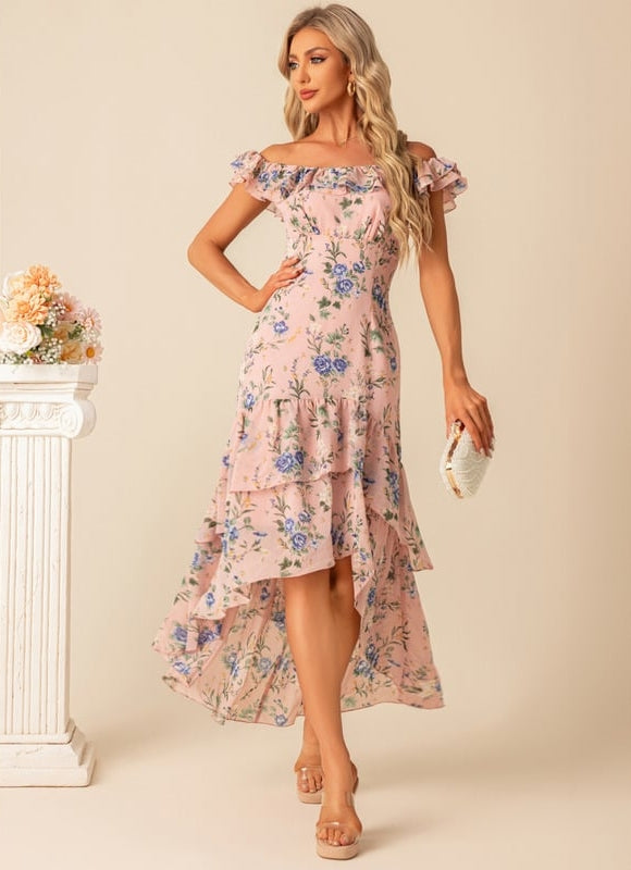 Robe Asymétrique Sirène Florale