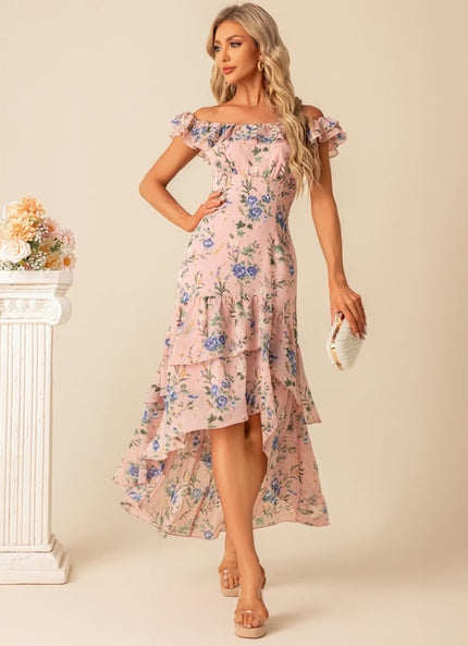 Robe Asymétrique Sirène Florale