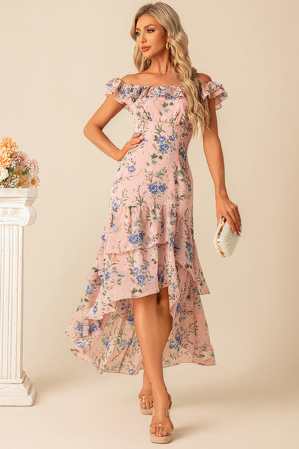 Robe Asymétrique Florale Fluide - gallery 7
