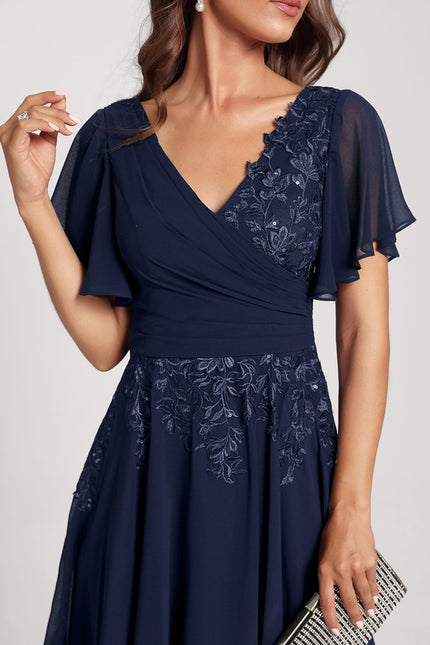 Robe Asymétrique Dentelle Élégante - gallery 5