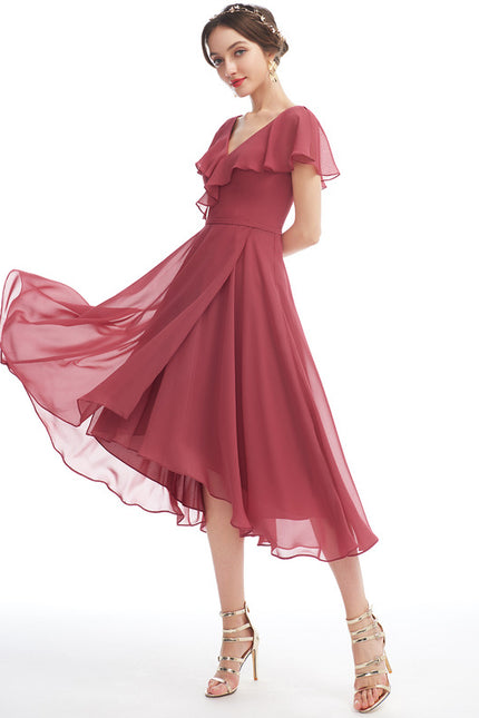 Robe Asymétrique Fluide Vert Pâle