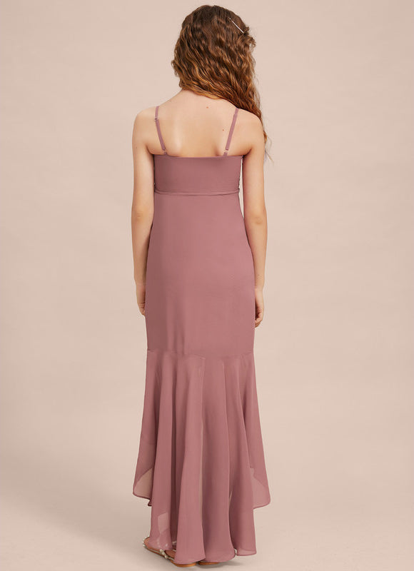 Robe Asymétrique Fluide Rose Poudré - gallery 7