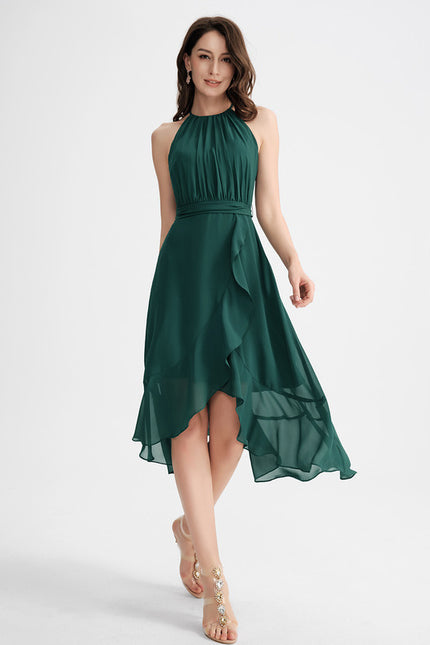 Robe Asymétrique Flottante Émeraude - gallery 3