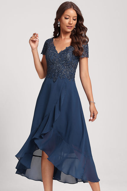 Robe Asymétrique Fluide Dentelle - gallery 1