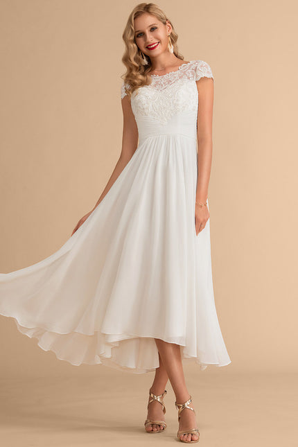 Robe Asymétrique Blanche Fluide - gallery 1