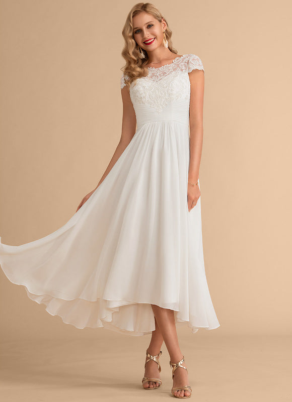 Robe Asymétrique Blanche Fluide - gallery 1