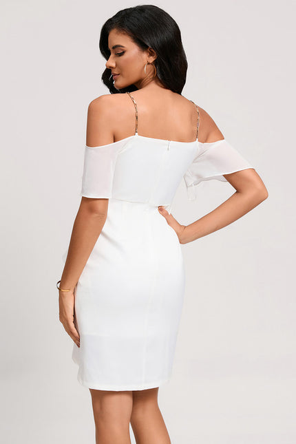 Robe Asymétrique Élégante À Volants - gallery 2