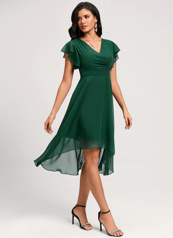 Robe Asymétrique Fluide Vert Pâle