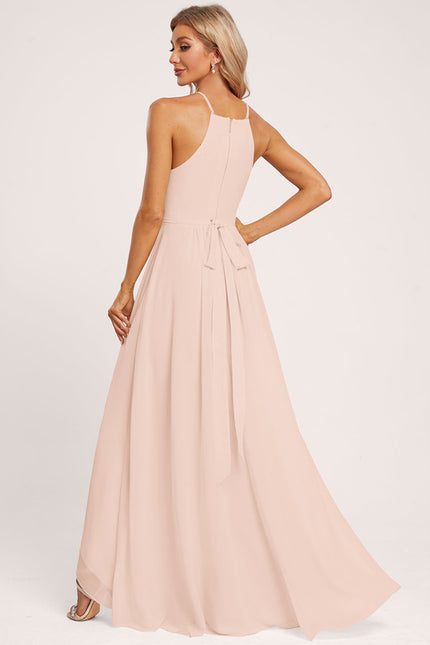 Robe Asymétrique Mousseline Saumon - gallery 1