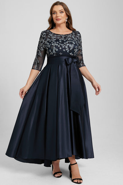 Robe Asymétrique Satinée Florale - gallery 9