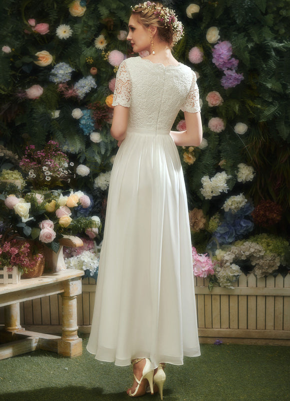 Robe Asymétrique Élégante Dentelle - gallery 2