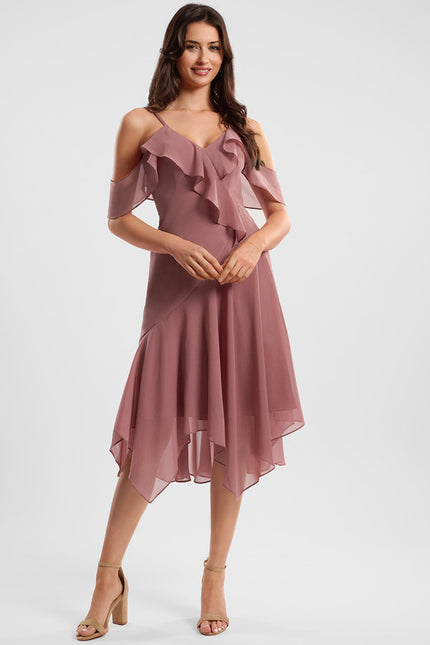 Robe Asymétrique Fluide Vert Pâle