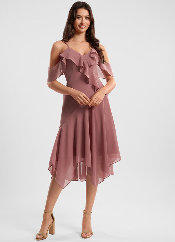 Robe Asymétrique Fluide Vert Pâle