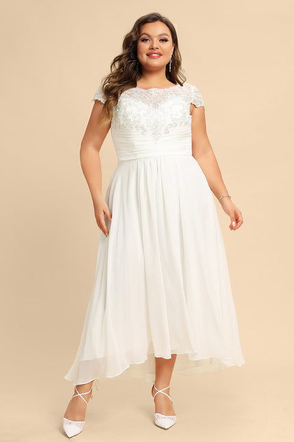Robe Asymétrique Blanche Fluide - gallery 5