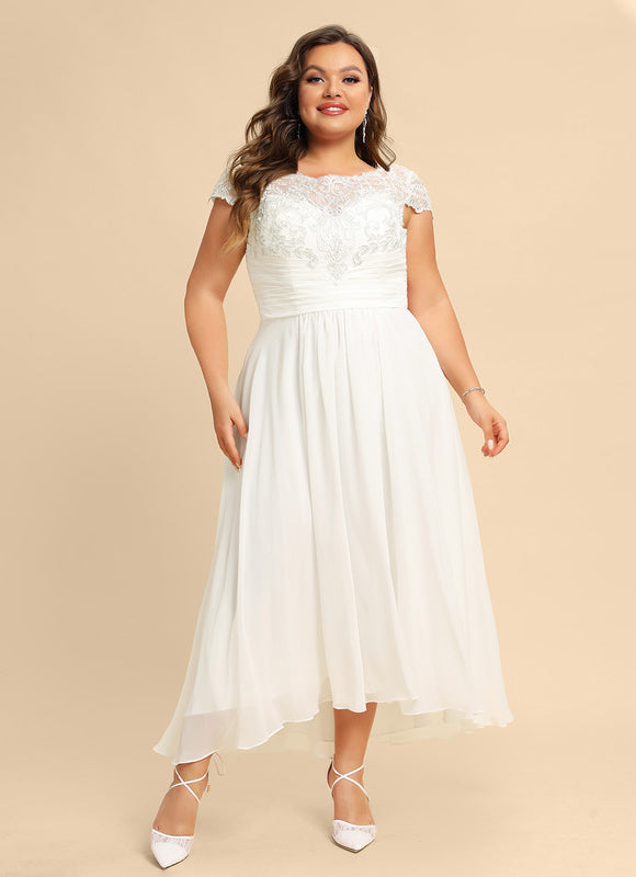 Robe Asymétrique Blanche Fluide - gallery 5