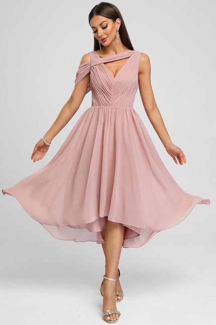 Robe Asymétrique Plissée Émeraude