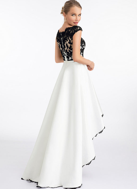 Robe Asymétrique Élégante Bicolore - gallery 2