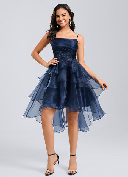 Robe Asymétrique De Bal En Organza