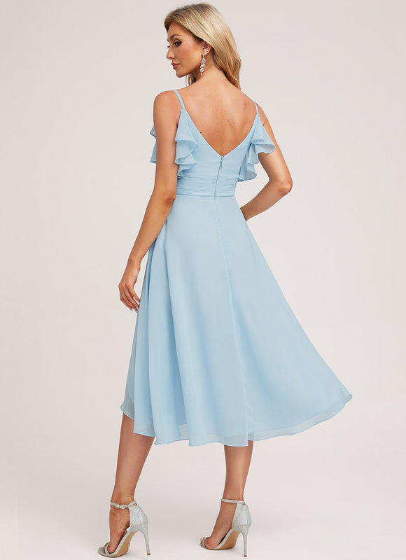 Robe Asymétrique Fluide Vert Pâle - gallery 5